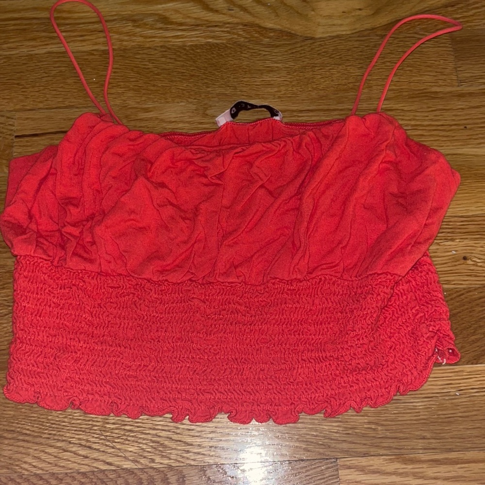 Worn once coral pink graffiti boutique crop top!